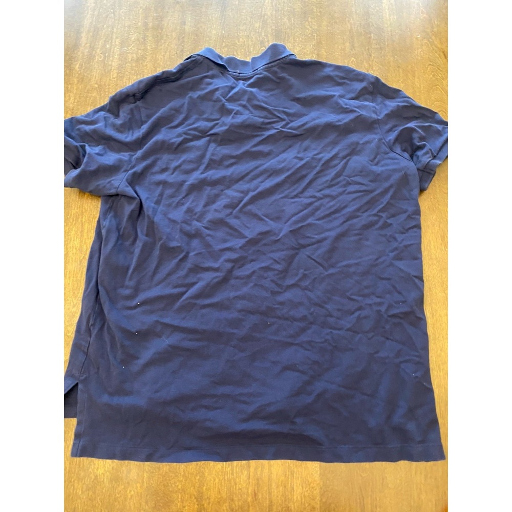 Polo Ralph Lauren Mens XXL Navy Polo Shirt Short Sleeved Cotton Mesh White Logo - Picture 2 of 4